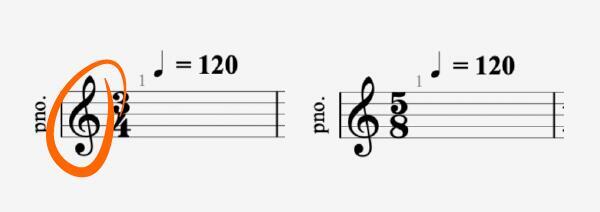 скрипичный ключ на второй линии