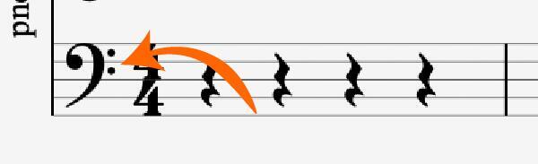 басовый ключ на четвётой линии