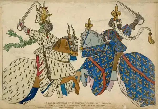 турнирный поединок между герцогом Бретани и герцогом Бурбоном